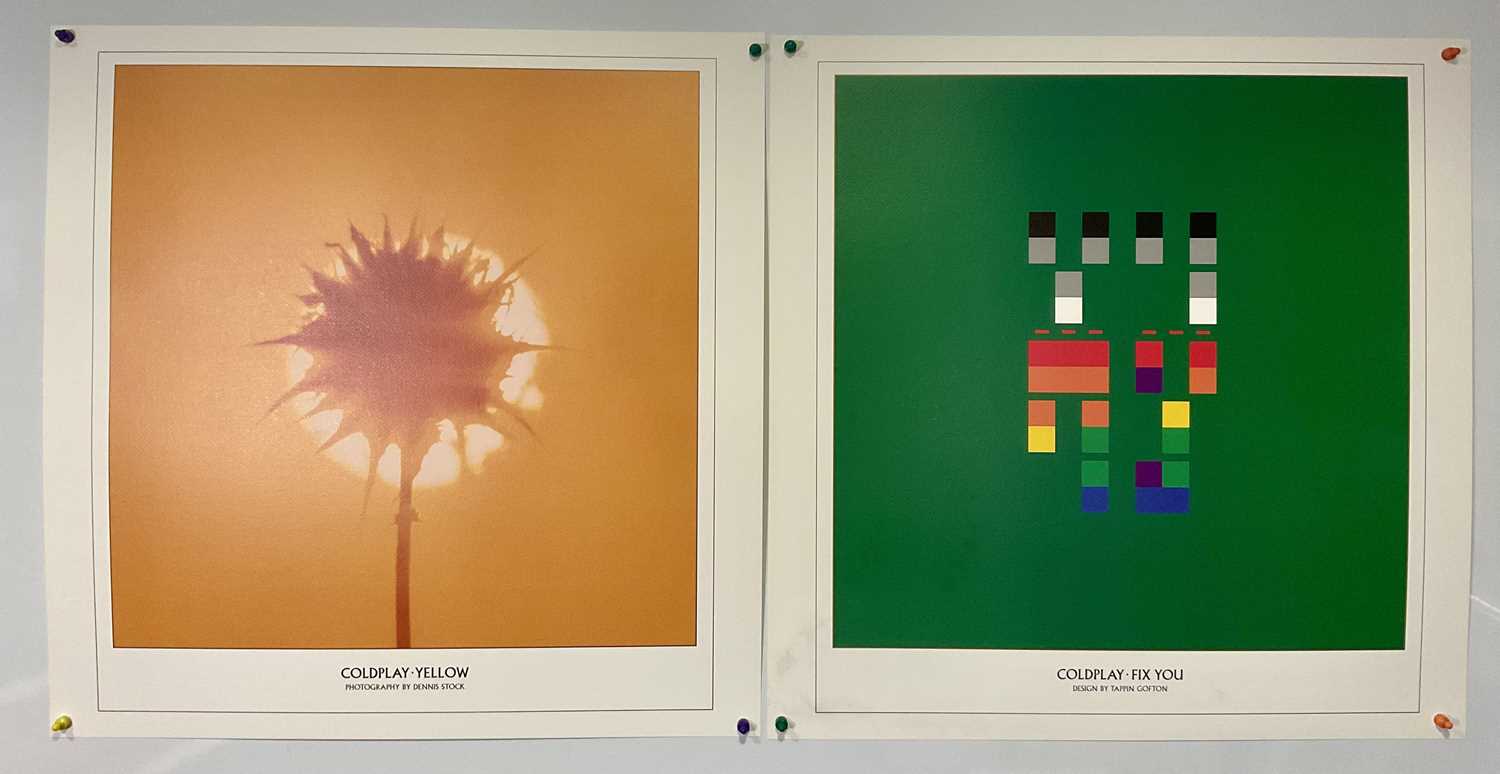 A set of 6 COLDPLAY record design lithographs for Yellow, Fix You, Shiver Don't Panic, Trouble and - Image 2 of 4