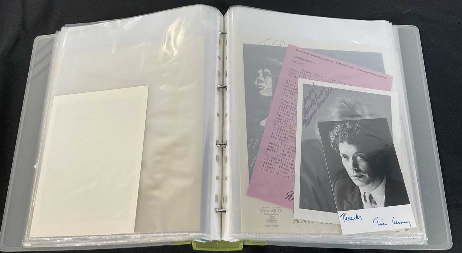 A folder containing 80+ celebrity autographs including sports stars, musicians, actors and TV