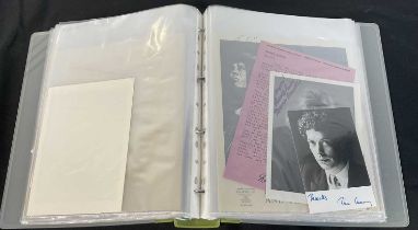 A folder containing 80+ celebrity autographs including sports stars, musicians, actors and TV