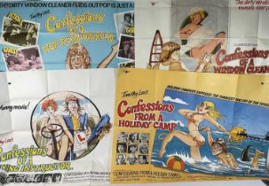 A group of 'CONFESSIONS' British comedy UK Quad movie posters to include CONFESSIONS OF A WINDOW