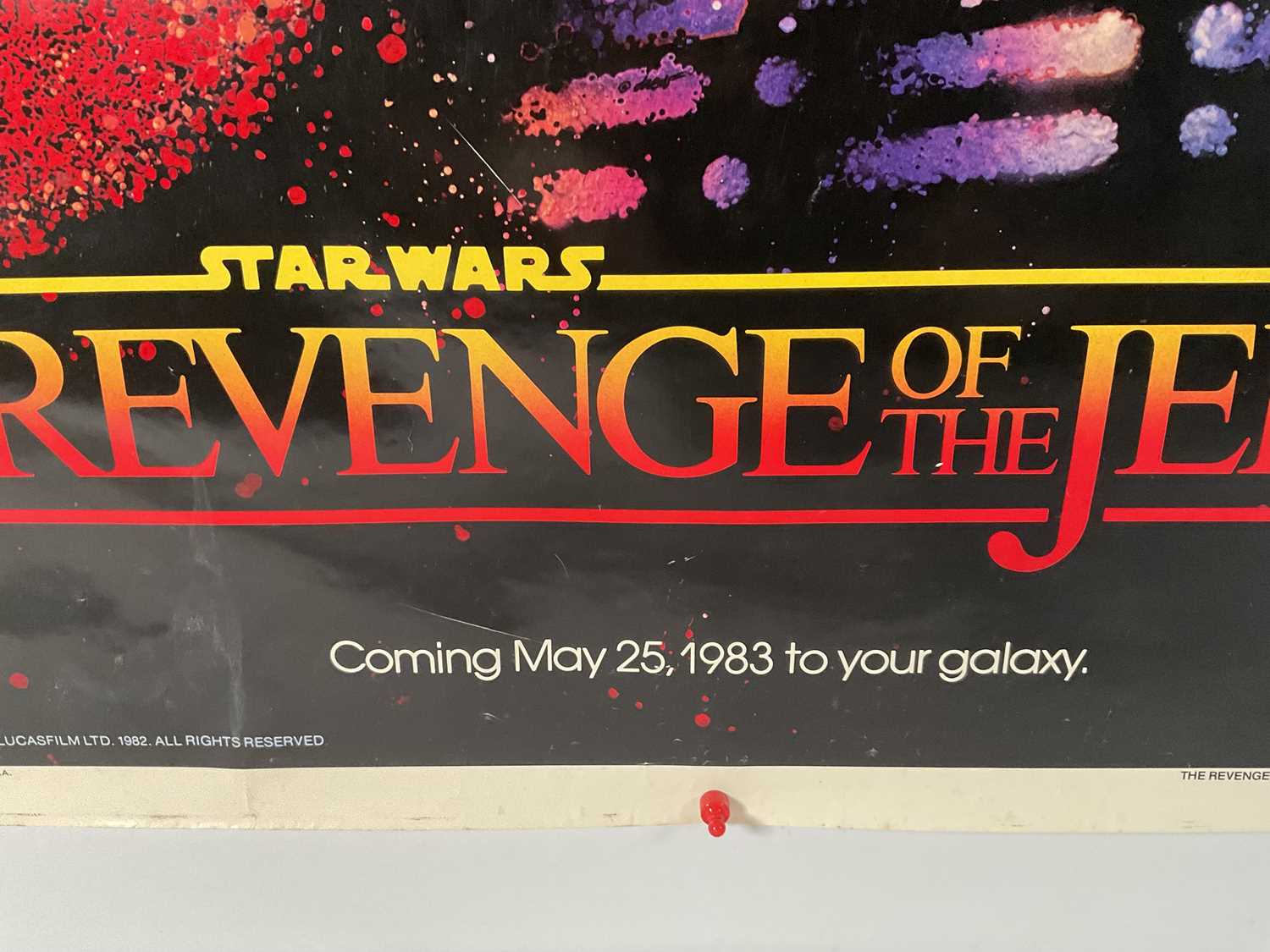 STAR WARS: REVENGE OF THE JEDI (1983) U.S. One-Sheet movie poster - Dated Teaser “Coming May 25, - Image 5 of 13