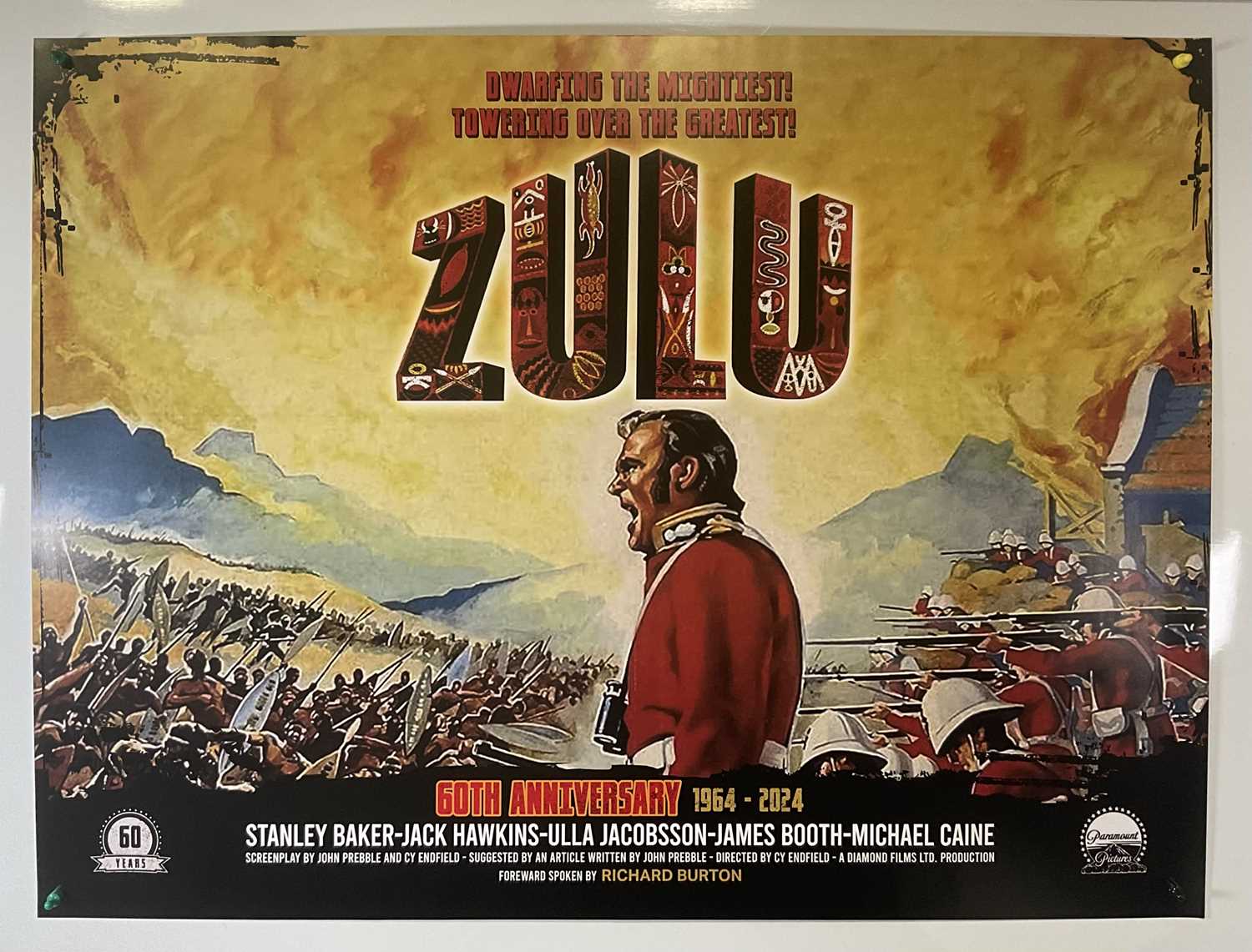 ZULU (1964) UK Quad film poster, 60th Anniversary Release, limited edition, 1 of only 50