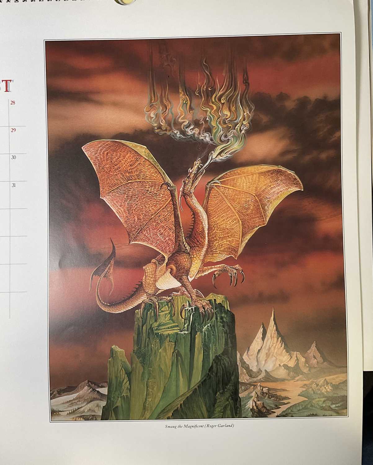 LORD OF THE RINGS Memorabilia - 'The Tolkien Calendar' 1984-1992, 9 calendars illustrated with - Image 4 of 6