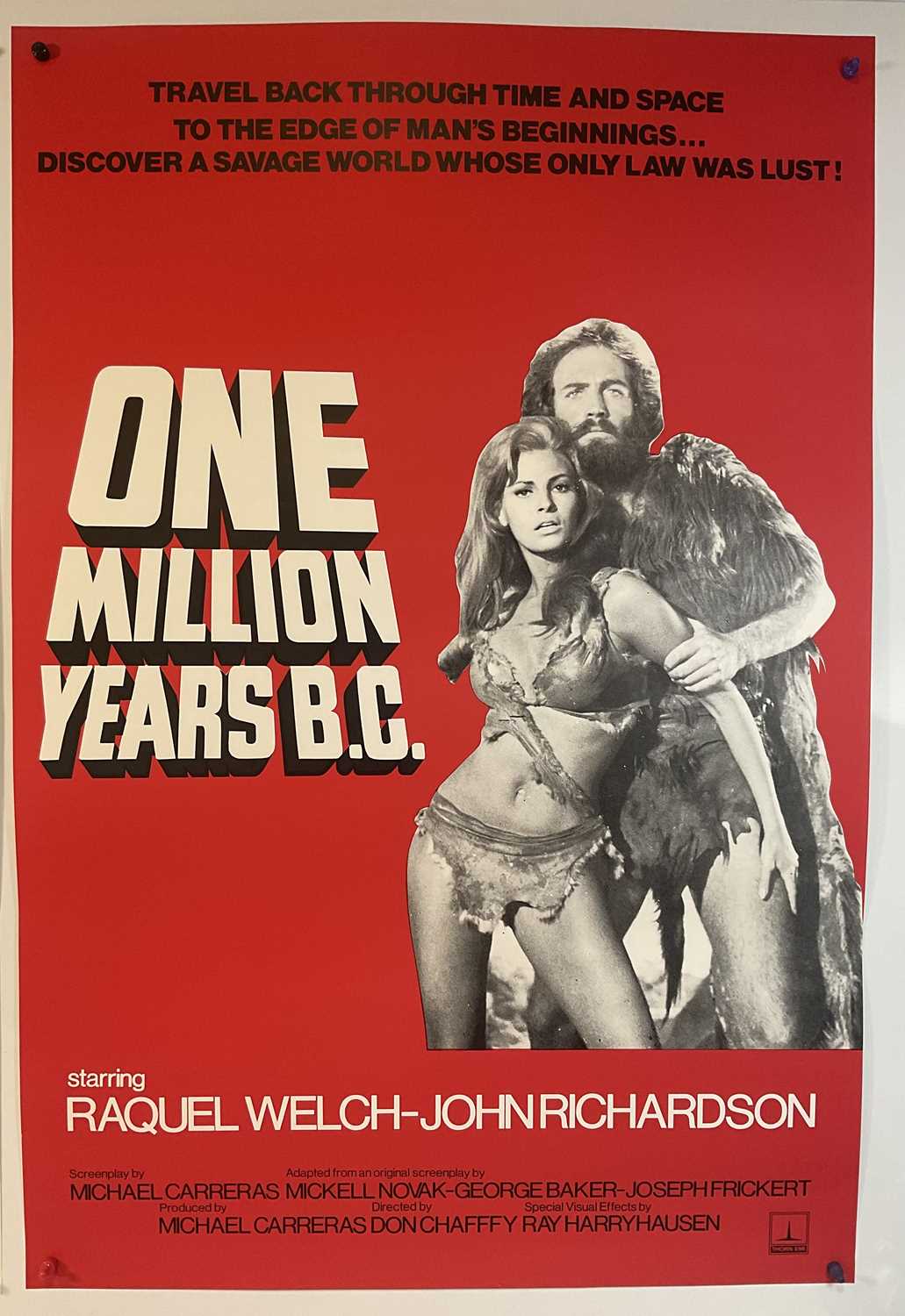 ONE MILLION YEARS B.C. (1966) British One sheet 1978 re-release, starring Raquel Welch and THE - Image 2 of 3