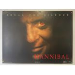 HANNIBAL (2000) UK Quad film poster 'break the silence' advance, rolled.