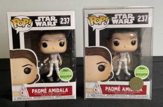 STAR WARS - A pair of vaulted Pamé Amidala #237 Funko Pops, 2018 Spring Convention Exclusives, black