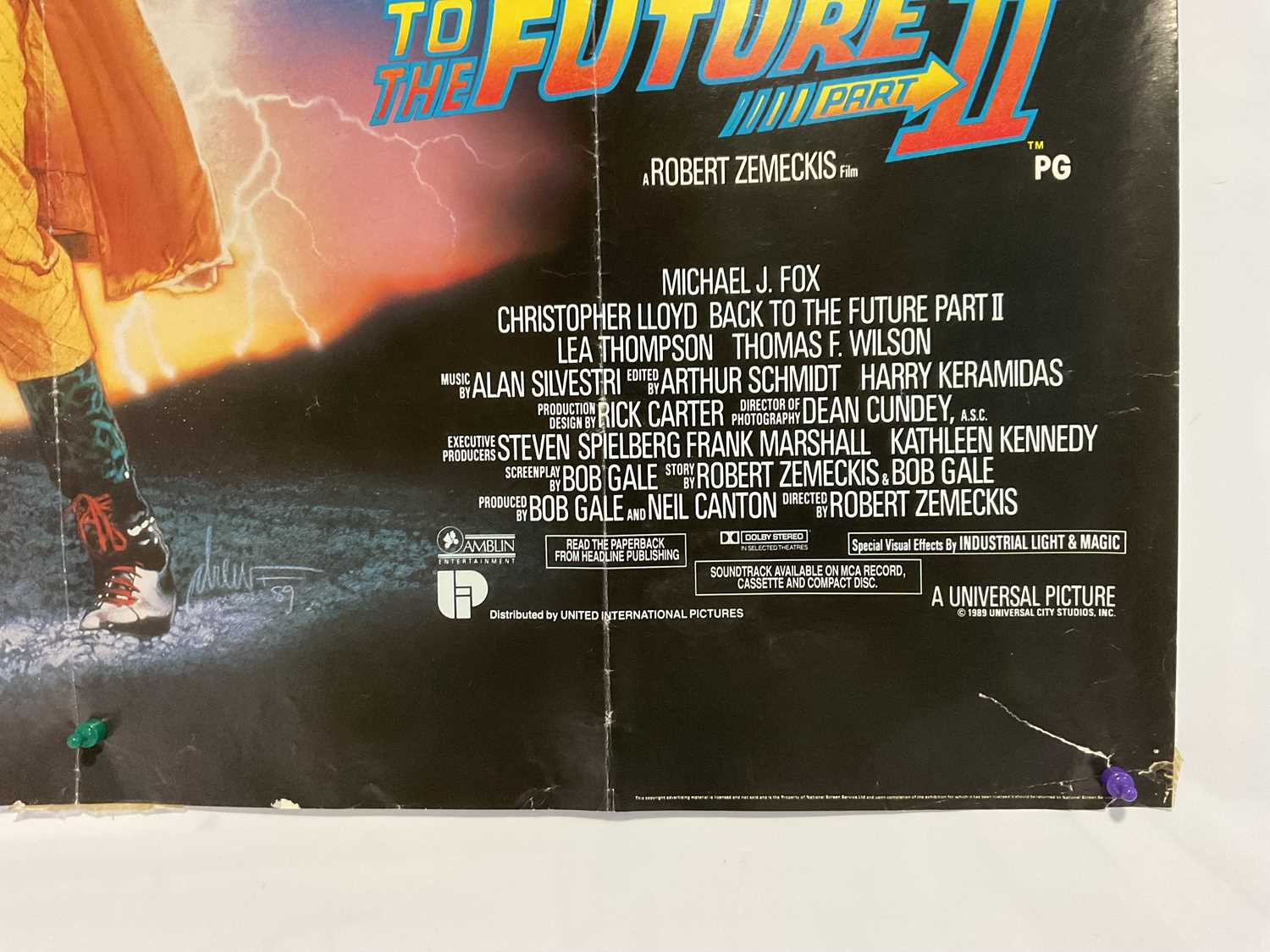 BACK TO THE FUTURE PART II (1989) UK Quad film poster, Drew Struzan artwork for the classic time - Image 4 of 7