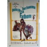 An autographed FATHOM (1967) US One Sheet movie poster signed by TONY FRANCIOSA, artwork featuring