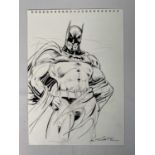 Original Comic Book artwork - Lee Sullivan concept artwork for BATMAN, featuring the caped