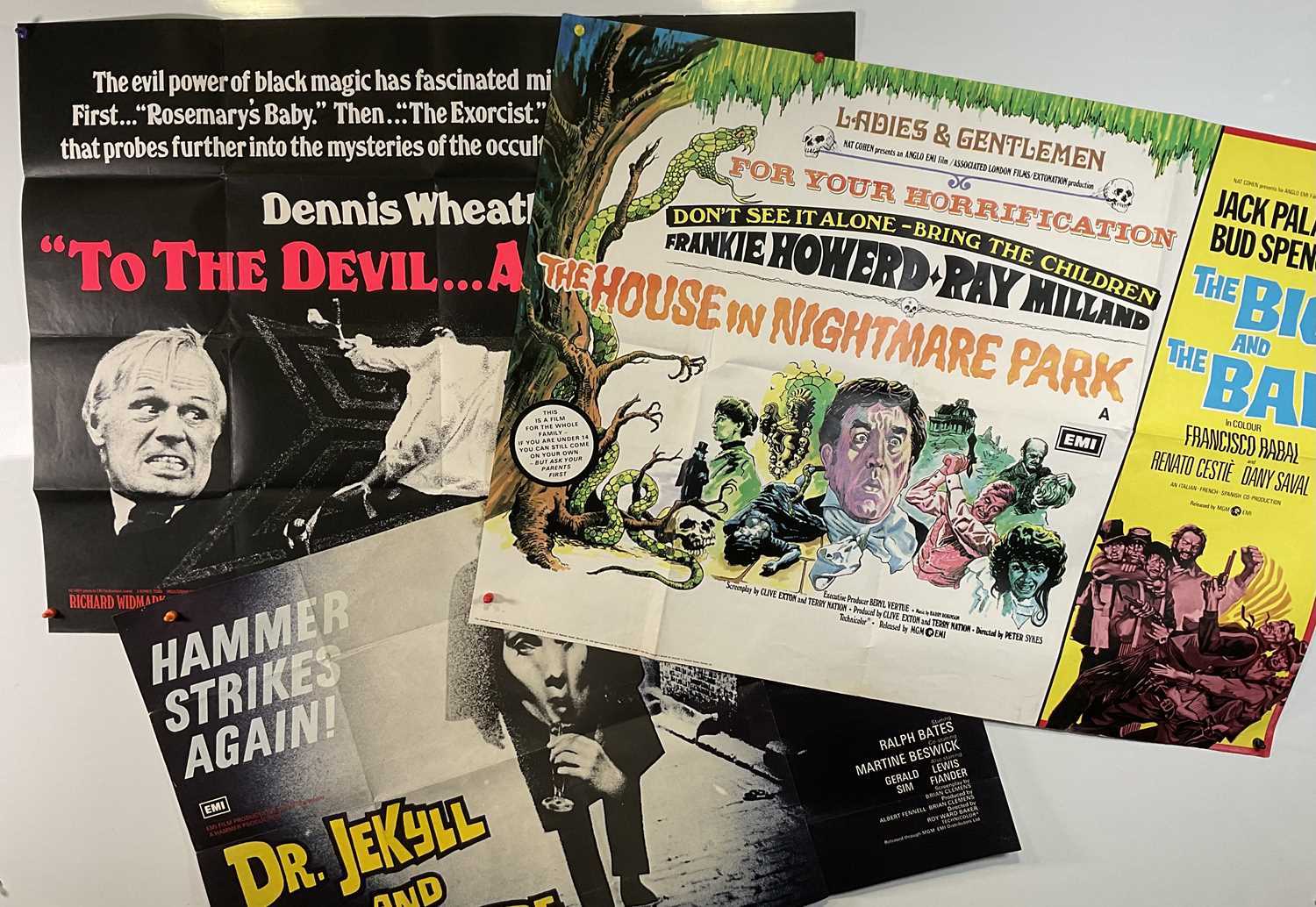 A group of Horror UK Quad film posters comprising TO THE DEVIL A DAUGHTER (1976), THE HOUSE IN