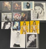 A group of autographs on mixed media by female musicians comprising of STEVIE NICKS, DUFFY,