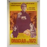 DRACULA A.D. 1972 (1972) Australian one sheet, Hammer horror vampire movie starring Christopher Lee,