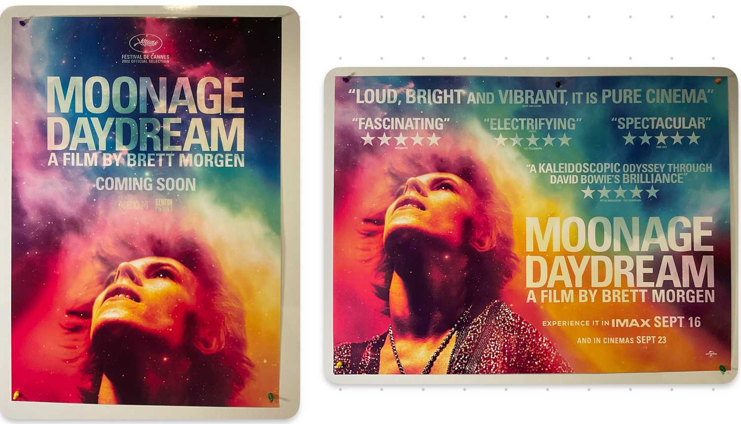 MOONAGE DAYDREAM (2022) UK Quad and one sheet film poster for the David Bowie Documentary, quad is