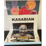 A mixed group of music posters comprising of a bus stop poster for KASABIAN - FOR CRYING OUT LOUD