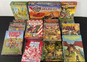 A group of mostly GAMES WORKSHOP role playing board games including Warhammer, Judge Dredd, Rogue