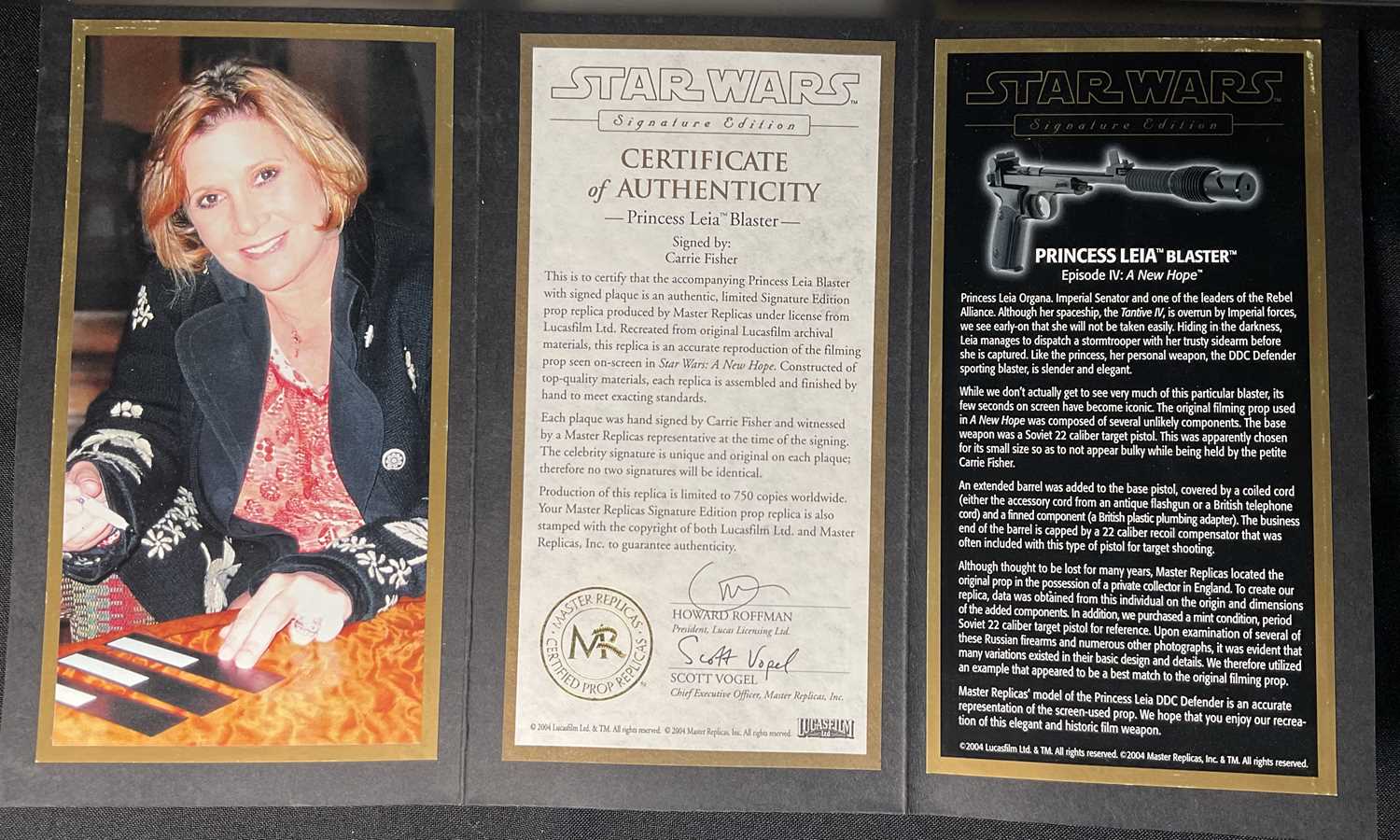 STAR WARS - A Master Replicas Star Wars A New Hope Princess Leia Signature Series Blaster, in - Image 5 of 7