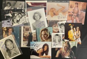 A group of female Hollywood Movie star autographs to include SIGOURNEY WEAVER, CAMERON DIAZ,