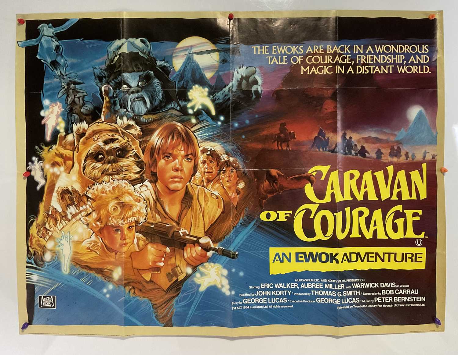 A pair of 1980's sci-fi / fantasy UK Quad film posters to include CARAVAN OF COURAGE: AN EWOK - Image 3 of 3