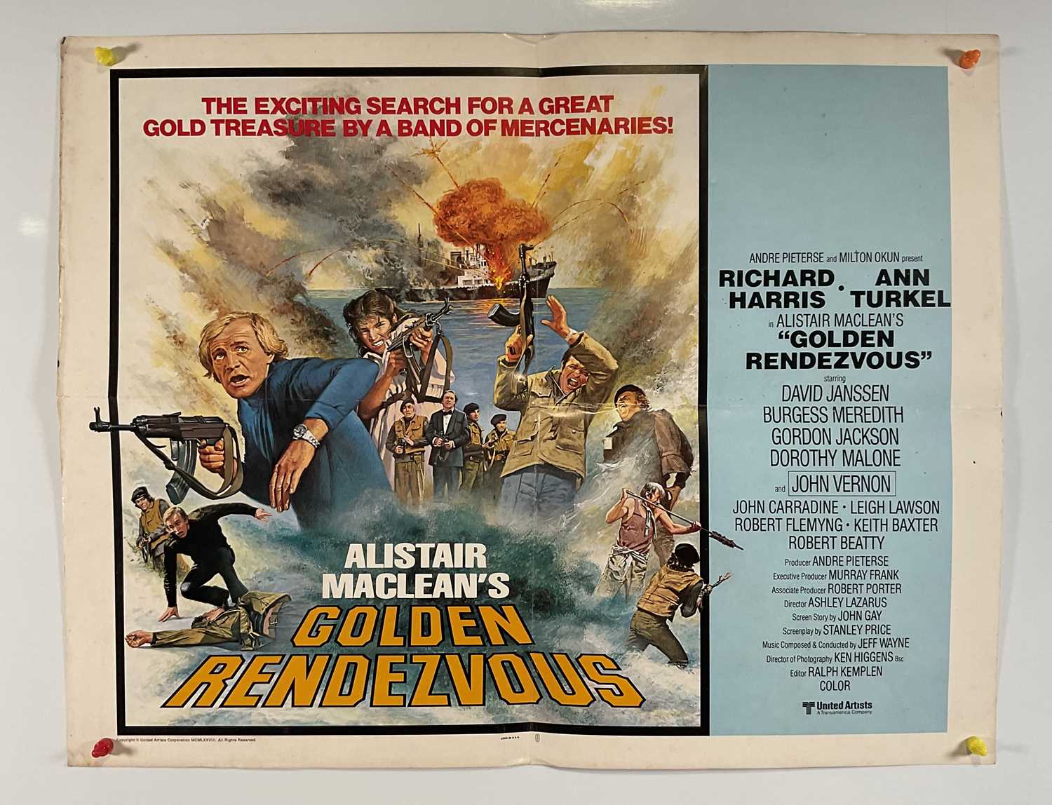 A group of Action / Adventure movie posters comprising GOLDEN RENDEZVOUS (1977) US half sheet, - Image 7 of 8