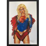 SUPERGIRL - A limited edition of a colour print of SUPERGIRL by Greg Andrews dated 25/08/2014,