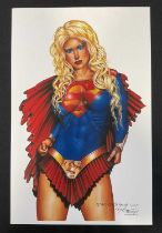 SUPERGIRL - A limited edition of a colour print of SUPERGIRL by Greg Andrews dated 25/08/2014,