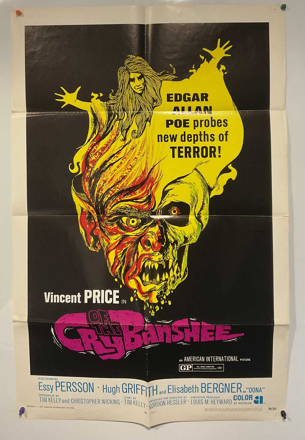 CRY OF THE BANSHEE (1970) US one sheet film poster, Edgar Allen Poe inspired horror directed by