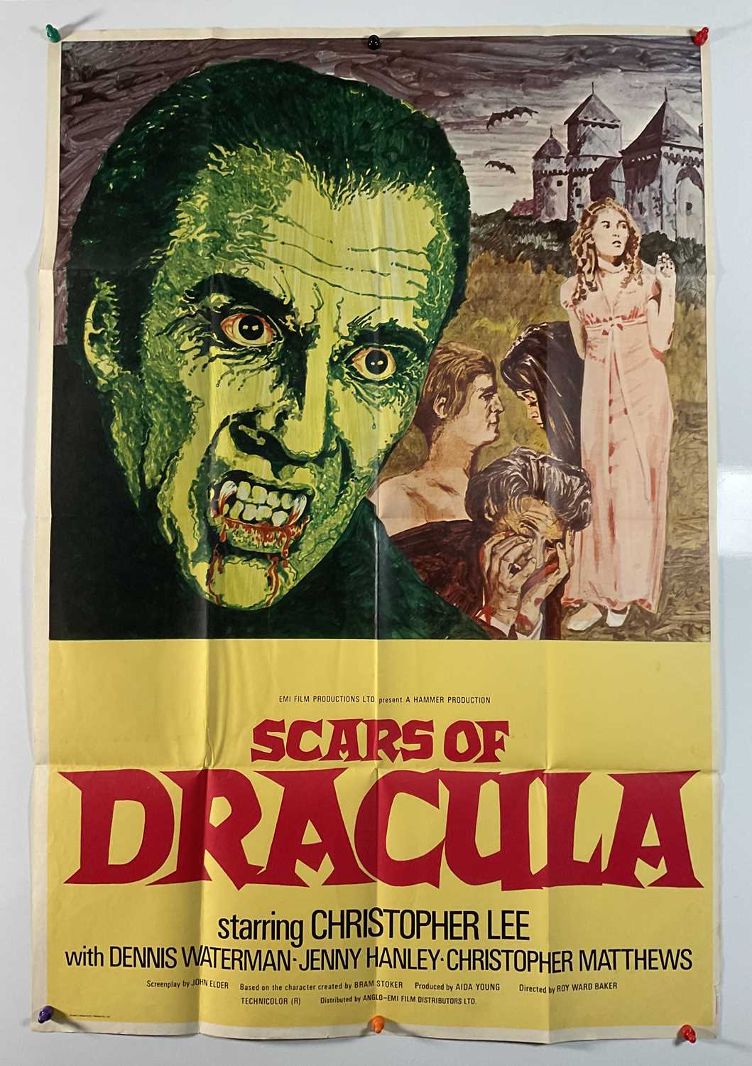 SCARS OF DRACULA (1970), UK one sheet movie poster, Hammer Horror starring Christopher Lee,