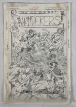 ORIGINAL COMIC BOOK ARTWORK - THE WANDERERS #5 (1988) original comic cover art by Dave Hoover and