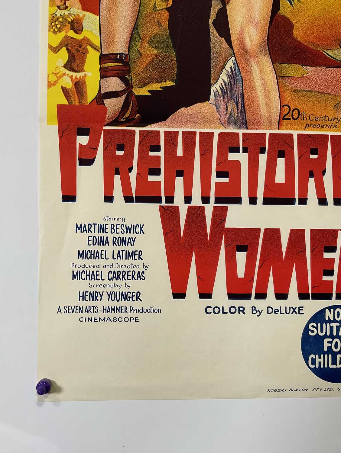 PREHISTORIC WOMEN (1967) Australian daybill, Hammer film with beautiful artwork of star Martine - Image 3 of 6