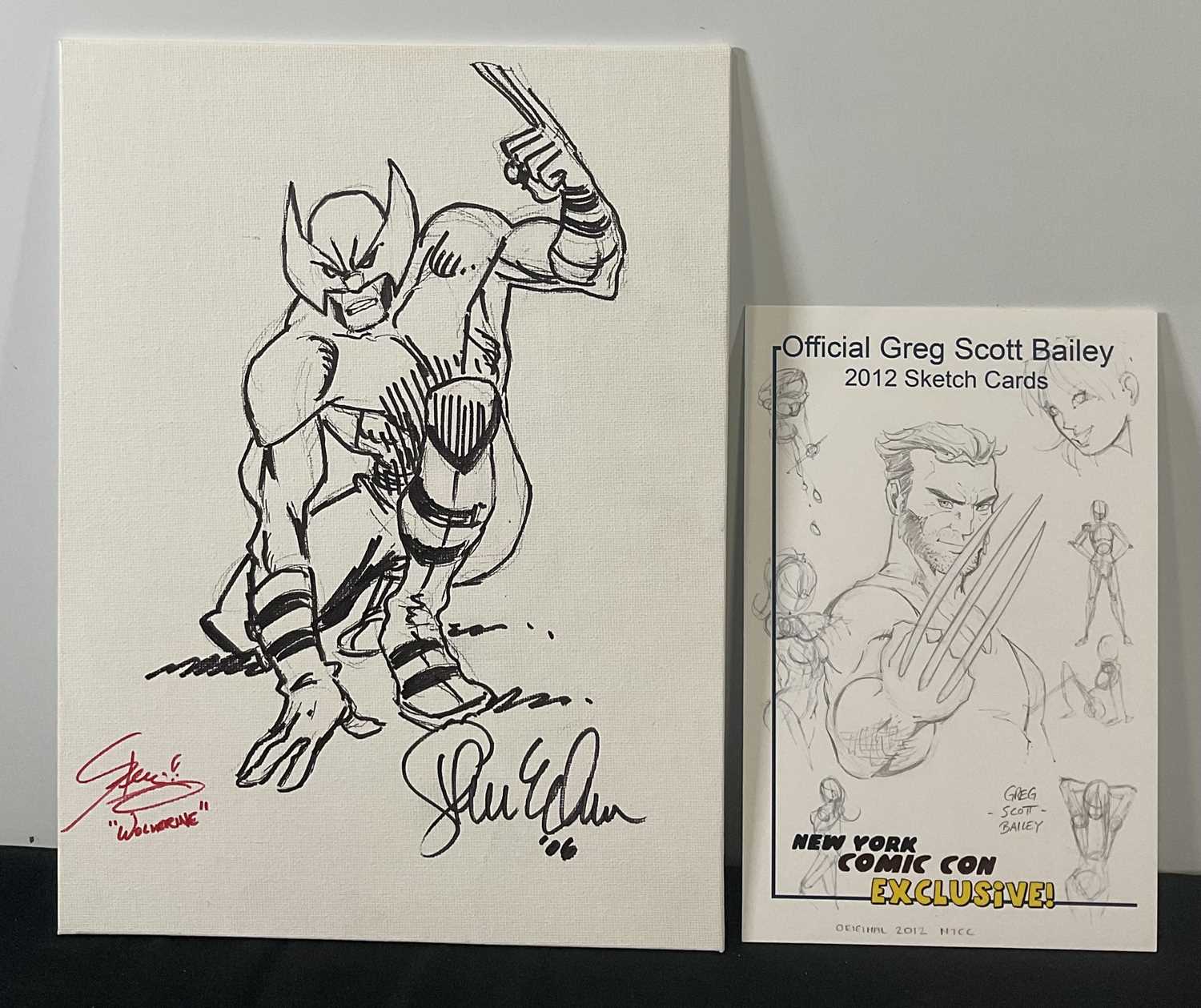 A pair of original sketch drawings of Wolverine to include - An original drawing / sketch by