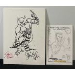 A pair of original sketch drawings of Wolverine to include - An original drawing / sketch by