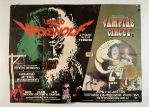 LEGEND OF THE WEREWOLF / VAMPIRE CIRCUS (1971/74) Double-Bill UK Quad Hammer Horror film poster