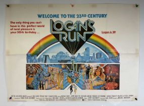 LOGANS RUN (1976) UK Quad film poster, ground breaking science fiction starring Michael York,