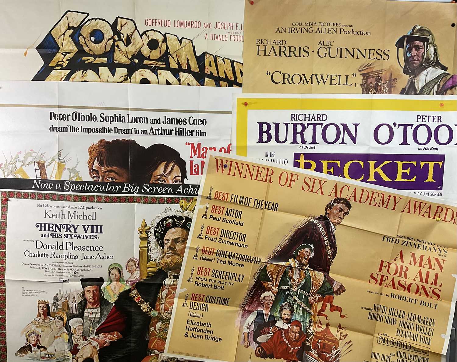A group of Historical UK Quad movie posters comprising of SODOM AND GOMORRAH (1963), CROMWELL (