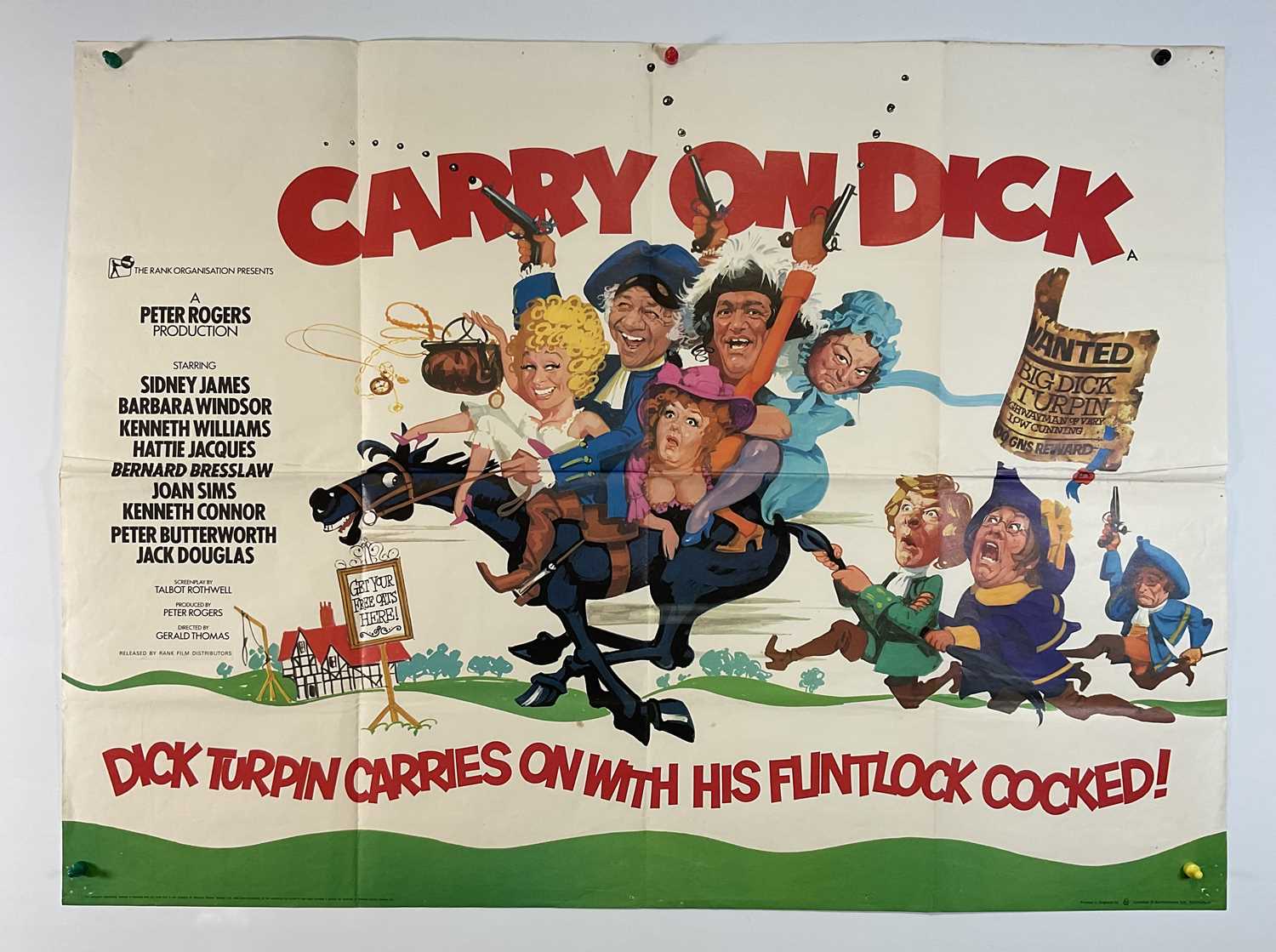 CARRY ON DICK (1973) UK Quad film poster, artwork by Arnaldo Putzu, folded.