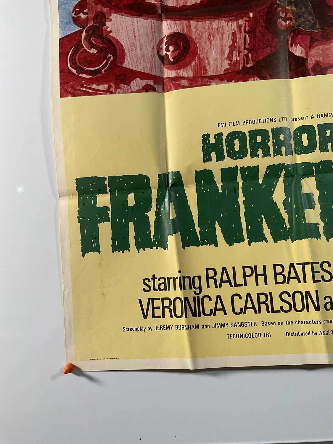 HORROR OF FRANKENSTEIN (1970) - A UK one sheet movie poster for the Hammer Horror film monster art - Image 4 of 6
