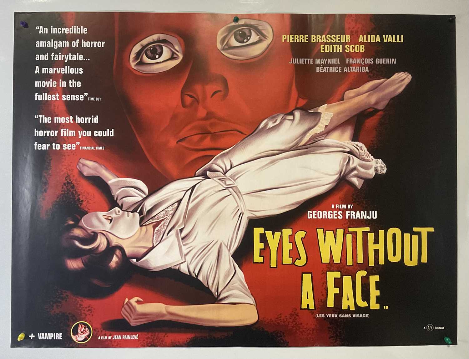 EYES WITHOUT A FACE (1959) BFI 2003 re-release, classic Hollywood horror, artwork by Jean Mascii,