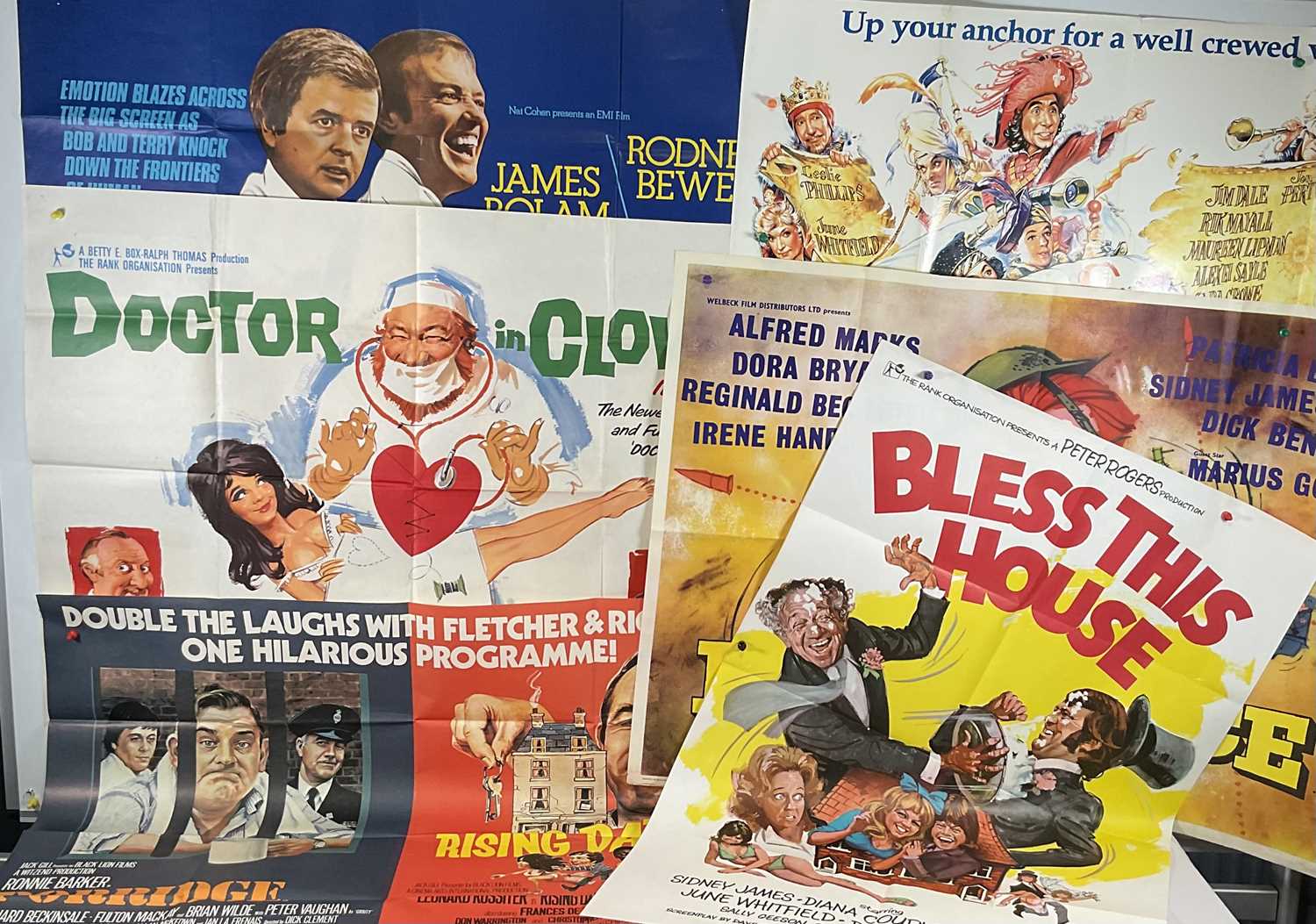 A group of British comedy movie posters comprising THE LIKELY LADS (1976) UK Quad, CARRY ON COLUMBUS