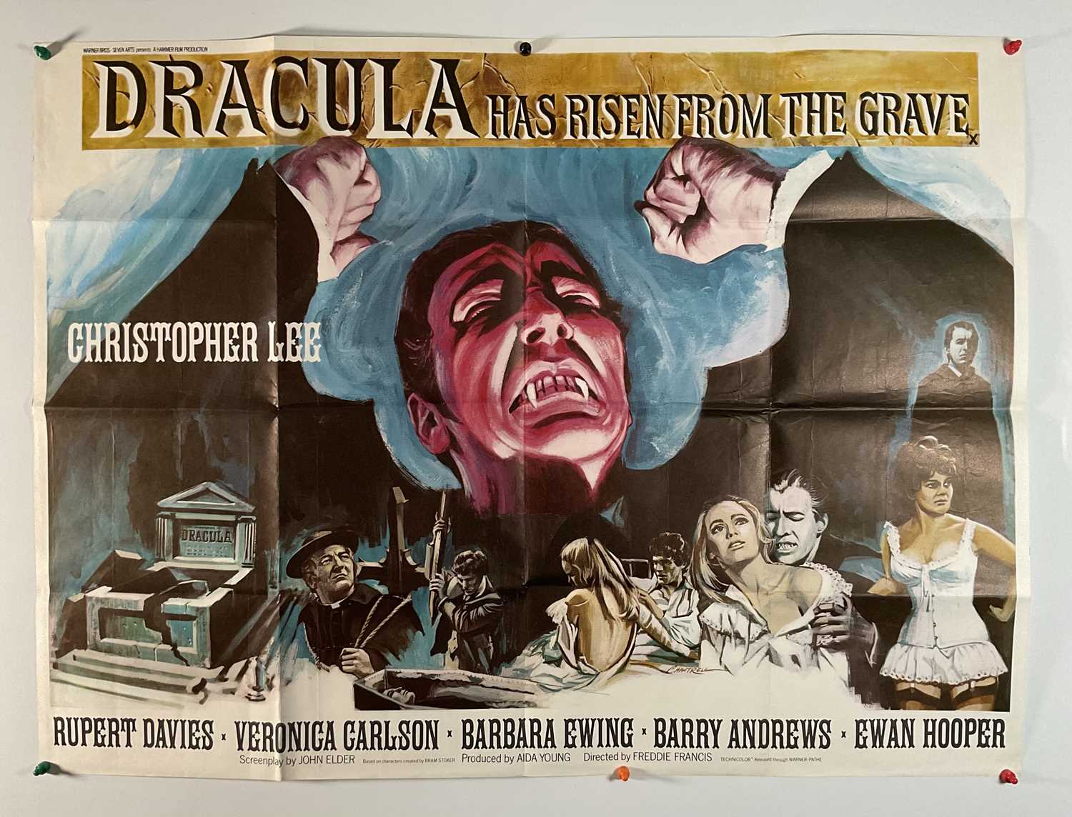 DRACULA HAS RISEN FROM THE GRAVE (1969) - UK Quad film poster, Tom Chantrell artwork of