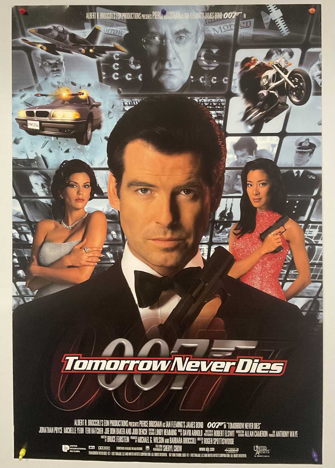 TOMORROW NEVER DIES (1997) set of 4 advance and regular UK quads and one sheets, one sheet has - Image 2 of 5