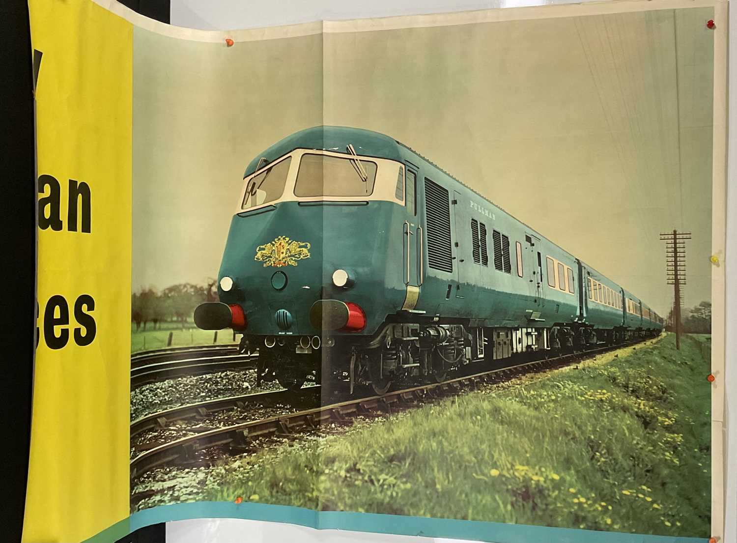 RAILWAYANA - A 60" x 40" poster featuring a Blue Pullman - The short lived luxury train service than