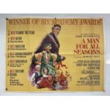 A MAN FOR ALL SEASONS (1966) Review style UK Quad film poster, folded