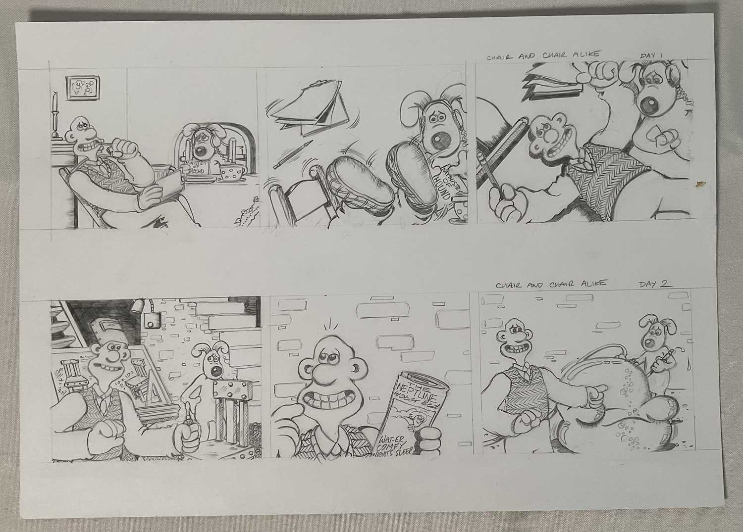Original Comic Book artwork - 4 pages of WALLACE AND GROMIT artwork by MYCHAILO KAZYBRID, comprising - Image 2 of 5