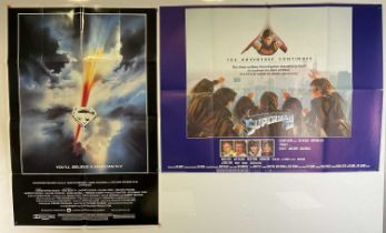 SUPERMAN (1978) US One sheet movie poster together with SUPERMAN II (1980) UK Quad film poster,