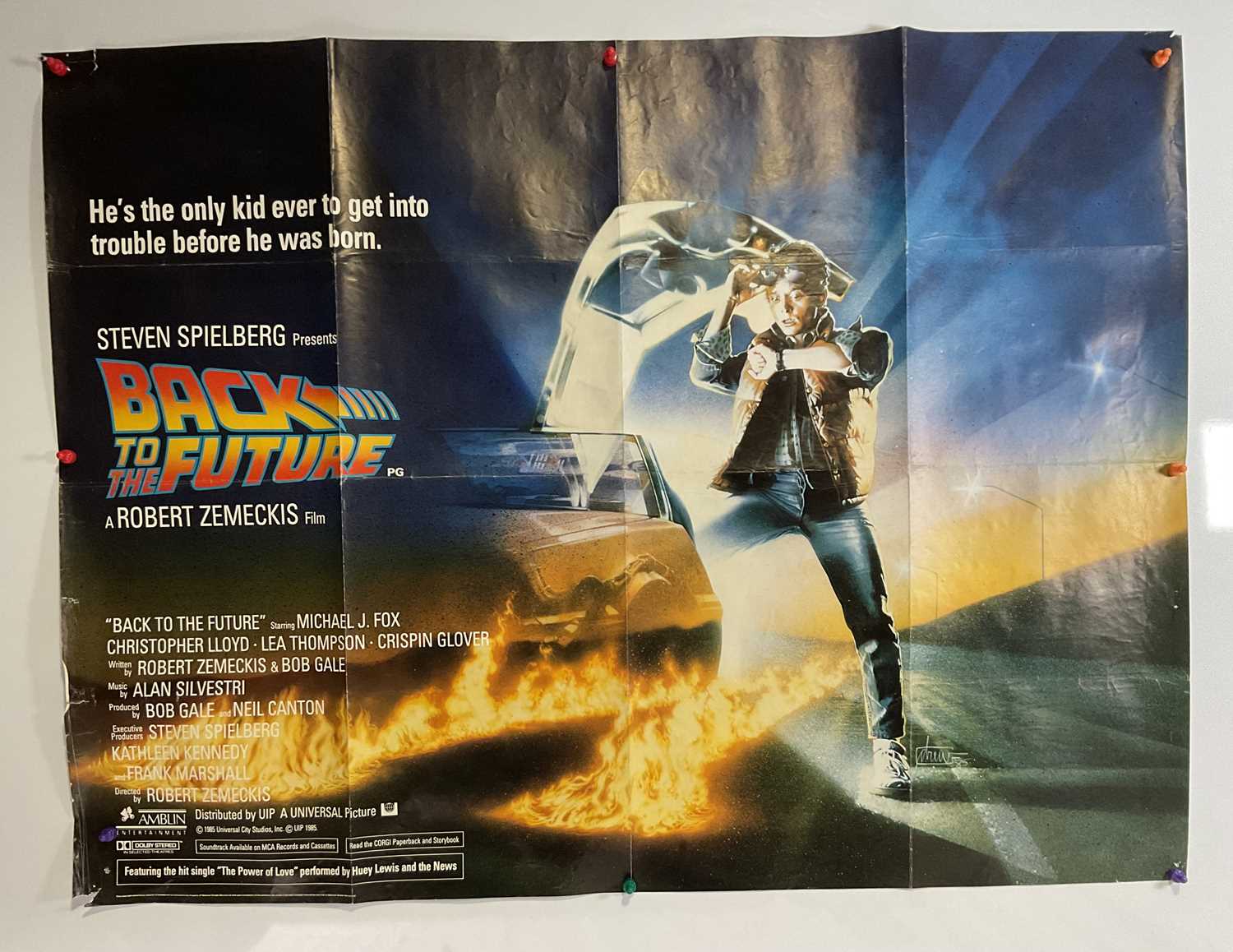BACK TO THE FUTURE (1985) UK Quad film poster, artwork by Drew Struzan for the classic 80s time