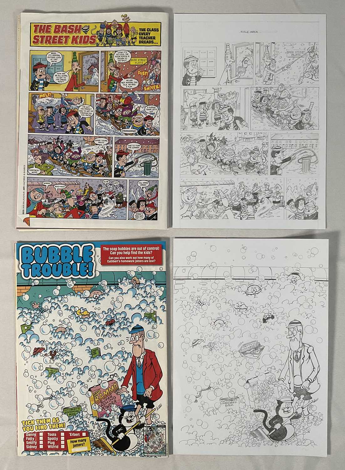 Original Comic Book artwork - 2 pages of original artwork by MYCHAILO KAZYBRID from BEANO issue 3865