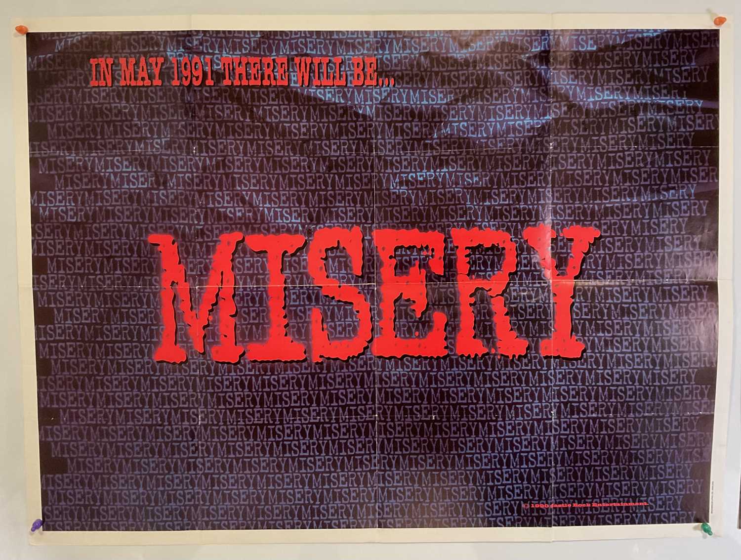 MISERY (1990) A UK Quad teaser film poster and standard UK Quad poster for the classic horror - Image 2 of 12