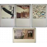 LED ZEPPELIN - A group of four lithographs reproducing the first IV Led Zeppelin album covers on