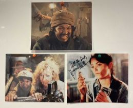 A group of 3 autographs from actors from the INDIANA JONES franchise comprising of KE HUY QUAN,
