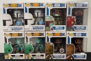 STAR WARS - A group of Star Wars Funko Pops to include Chewbacca 06 blue box Chewbacca (Hoth) 06